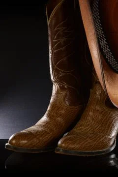 Leather Cowboy Boots Stock Photos