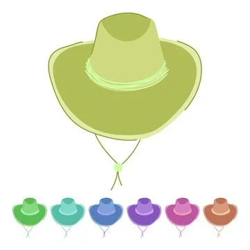 Leather cowboy hat vector cartoon graphic Stock Illustration