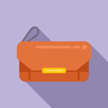 Leather craft bag icon flat vector. Fashion zipper Illustrazione stock