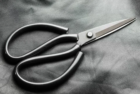 Leather Cutting Scissors. Stock Photos