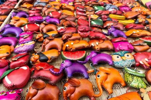 Leather doll keychain Foto stock