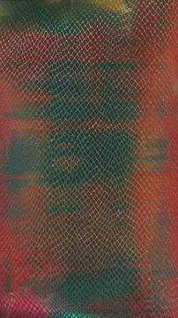 Leather effect scale pattern red green grunge Illustrazione stock