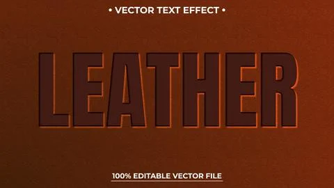 Leather embossed editable eps text style effect premium Stock Illustration
