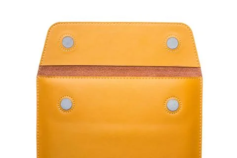 Leather envelope on white background Stock Photos