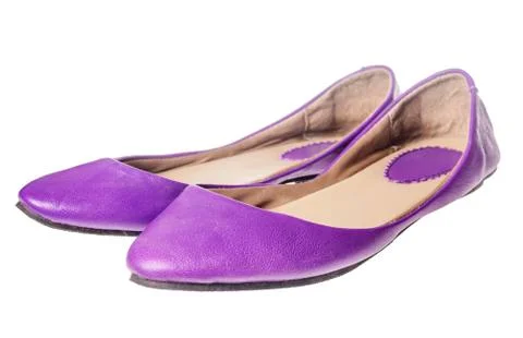 Leather flat shoes Stock Photos