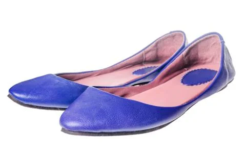 Leather flat shoes Stock Photos