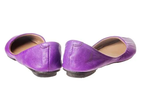 Leather flat shoes Stock Photos