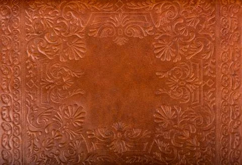 Leather floral pattern background Stock Photos