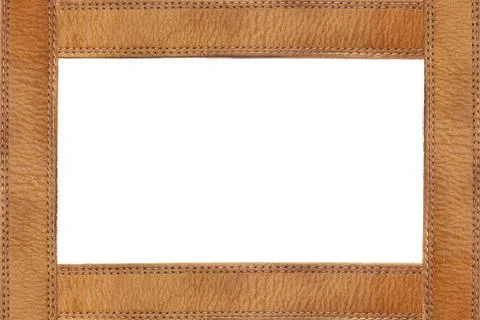 Leather frame with quilting Stock Photos