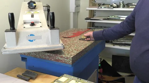 Leather goods master craftsman at work Stock Footage 61155058