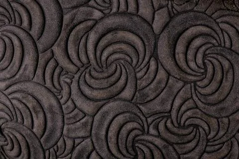 Leather grey floral pattern background close up Stock Photos