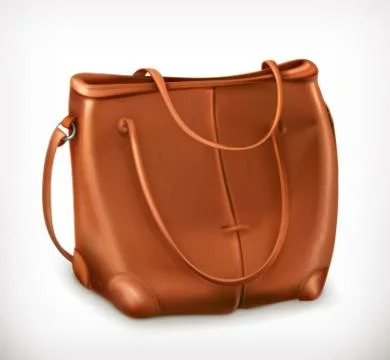 Leather handbag, vector icon Stock Illustration