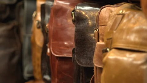 Leather handbags Stock Footage 87288107