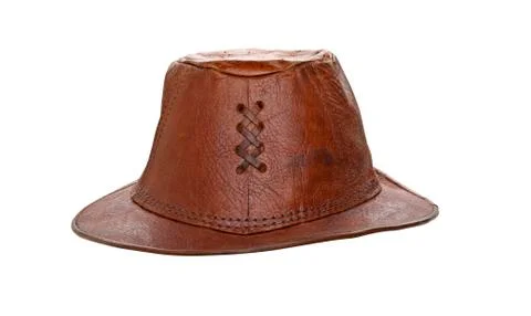 Leather hat isolated on white Stock Photos