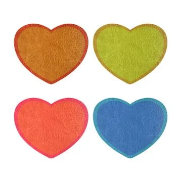Leather heart on white background Illustrazione stock