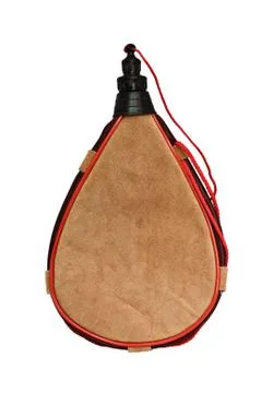Leather hunter flask Stock Photos