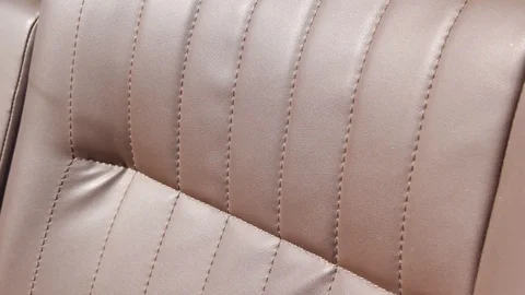 Leather interior of a brown car Stock Footage 89226959