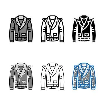 Leather jacket clothes color icon range vector Stock Illustration