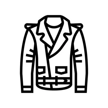 Leather jacket clothes line icon vector illustration Stockillustratie