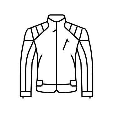 Leather jacket hipster retro line icon vector illustration イラスト素材