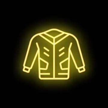 Leather jacket icon neon vector Stock Illustration