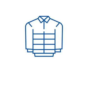 Leather jacket line icon concept. Leather jacket flat vector symbol, sign Stock Illustration