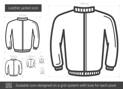 Leather jacket line icon. Stock Illustration