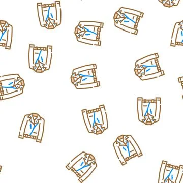 Leather jacket outerwear female vector seamless pattern イラスト素材