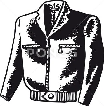Leather jacket, Retro Vector Illustration Stock Illustration