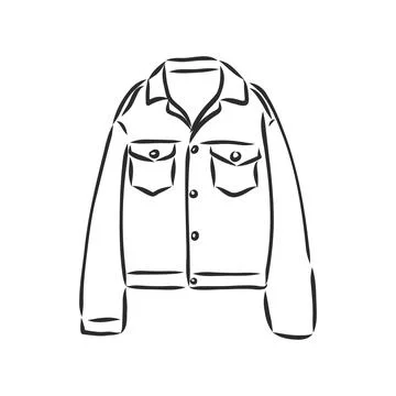Leather jacket vector, icon, sketch jacket, vector sketch on a white backgrou Stock Illustration