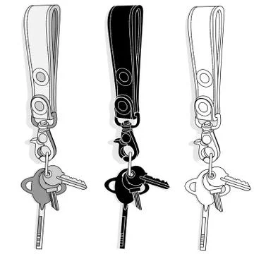 Leather key chain isolated Stock Illustration