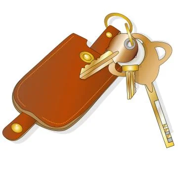 Leather key chain isolated Stock Illustration