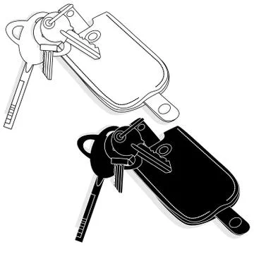 Leather key chain isolated Stock Illustration