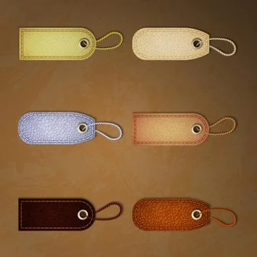 Leather labels collection Stock Illustration