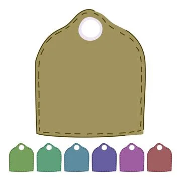 Leather look blank tag with stitching and hole graphic イラスト素材