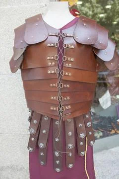 Leather lorica segmentata Stockfoto's