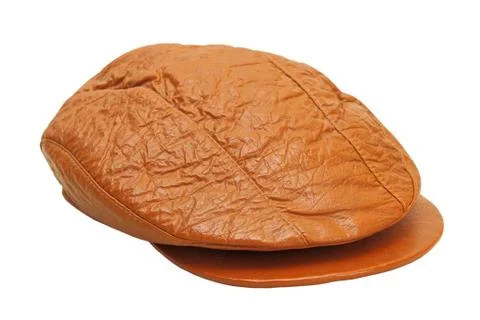 Leather men cap isolated on white. Stock Photos