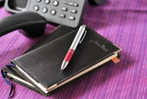 Leather note book Stock Photos