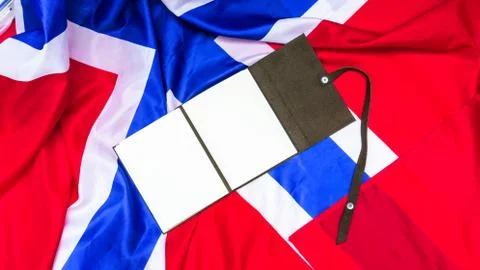Leather note on Norvegian Flag Foto stock