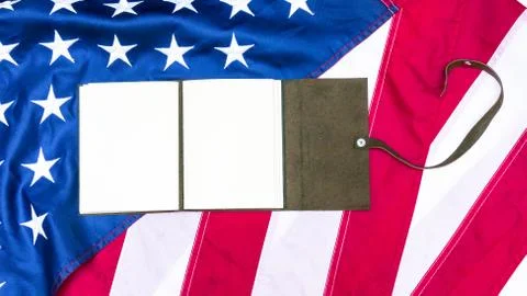 Leather note on US Flag Stock Photos