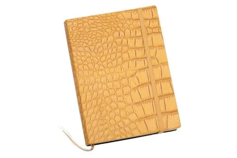 Leather notebook isolated on white Stock Photos