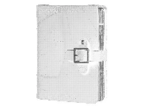Leather notebook with metal buckle closure black and white dot pattern grap.. Stock-Illustration