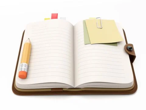 Leather notebook for notes. icons for applications Stock Illustration