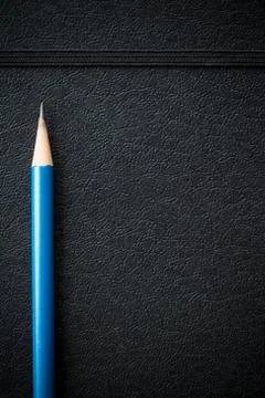 Leather notebook with pencil Stock Photos