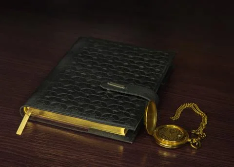 Leather notebook Stock Photos