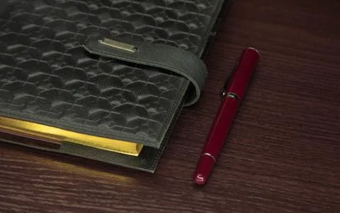 Leather notebook Stock Photos