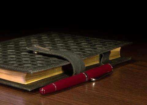 Leather notebook Stock Photos