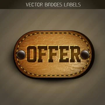 Leather offer label Stock Illustration