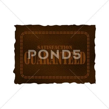 Leather patch - satisfaction guaranteed Stock Illustration