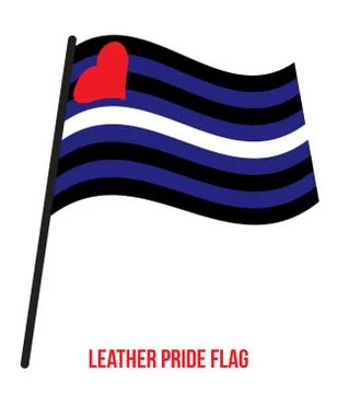 Leather Pride Flag Waving Vector Illustration Designed with Correct Color Stock Illustration